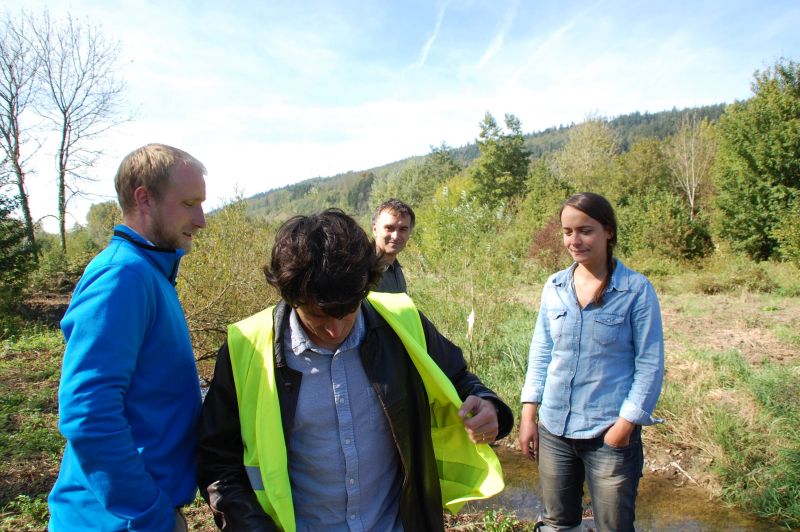 Loïc, Charles, Benoît et Anaïs en visite de chantier